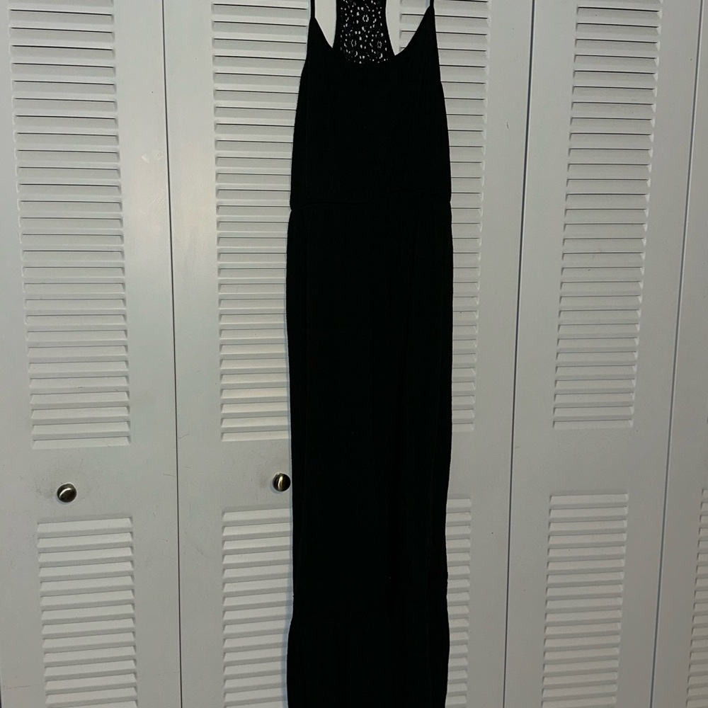 Massimo Black Lace-Back Maxi Dress